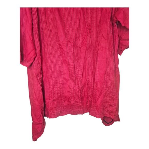 M SQUARE by Neetu‎ Malik Red Linen Lagenlook Top Tunic - Size Small - Picture 5 of 9
